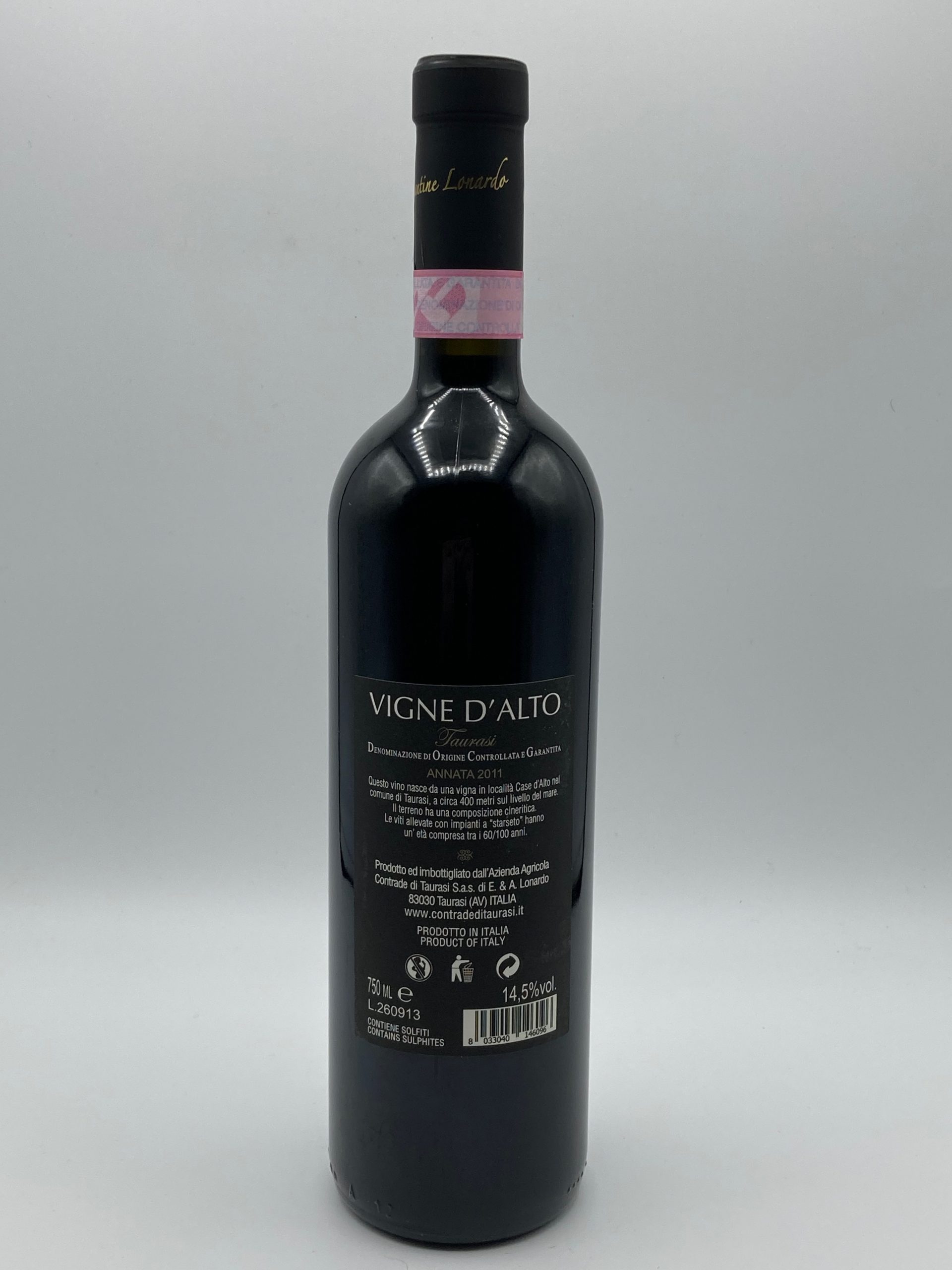 Taurasi Vigne d’Alto 2018 – Cantine Lonardo